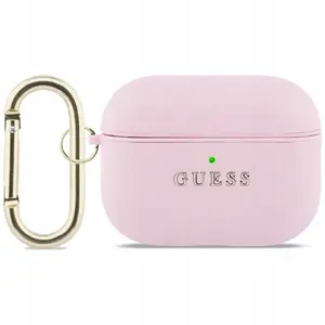 Aizsargvāciņš GUESS priekš Apple AirPods Pro 3 — Grained Classic Logo, rozā