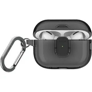 Защитный чехол Uniq Glase Pro для Apple AirPods Pro 2 — дымчатый прозрачный корпус, жесткий