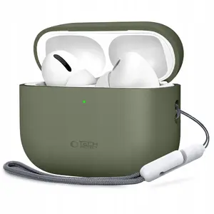 Silikona aizsargvāciņš Tech-Protect priekš Apple AirPods Pro 3 — olīvu zaļš