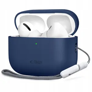Aizsargmīkstais silikona maciņš Tech-Protect priekš Apple AirPods Pro 3 — tumši zils