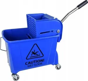 Tīrīšanas ratiņi CleanPRO 394641 vienu spaini ar griezēju 20 l, zils