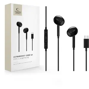 Austiņas Tech‑Protect Core G2 — in-ear ar USB‑C savienojumu, melnas