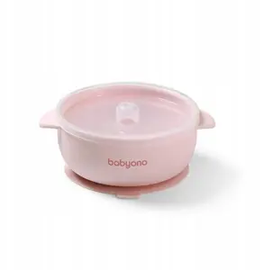 Силиконовая детская миска с присоской и крышкой, Virgel BABY ONO 1662/02, розовая