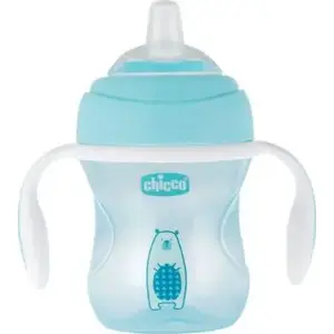 Sippy Cup CHICCO Kubek niekapek 200 ml — spill‑proof baby cup, blue
