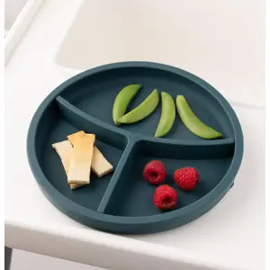 Silicone Divided Baby Bowl with Suction, ECO RASCALS ECORASCALS* TEAL, one size