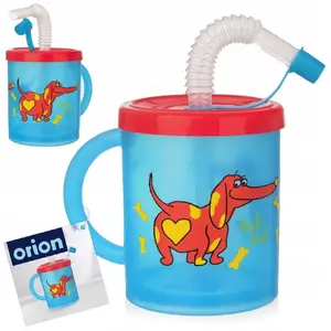 Bērnu glāze ORION ar salmiņu 260 ml — suns dizains