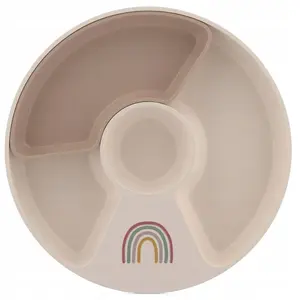 Разделённая детская тарелка Mepal Mio Sunshine & Rainbow — пластиковая тарелка с отделениями, модель MEPAL-AK-160-27