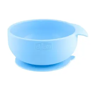 Bļodiņa bērnam CHICCO 00010221200000 — silikona, zila, ēdināšanas trauciņš