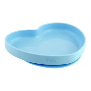 Toddler plate CHICCO 00010217200000 — silicone, blue, for babies