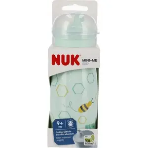 Поильник Nuk Mini-Me 300 мл, силиконовый носик, для детей от 9 мес, бирюзовый