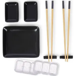 Sushi pasniegšanas komplekts 2 personām EXCELLENT HOUSWARE 259399 — trauki un ēdamkarotes (kociņi)