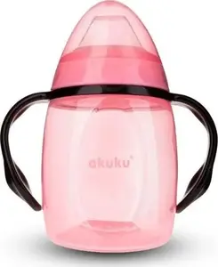 Dzemdību krūze akuku AKUKU Kubek Niekapek ar mīkstu sprauslu 280 ml, no 9 mēn.
