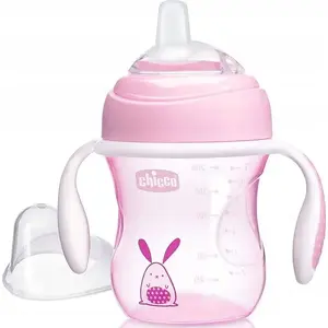 Sippy Cup CHICCO Kubek niekapek 200 ml — spill‑proof toddler drinking cup, pink