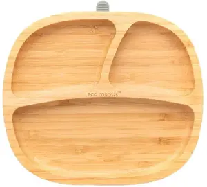 Baby feeding divided bamboo plate ECO RASCALS ECORASCALS* three-section gray