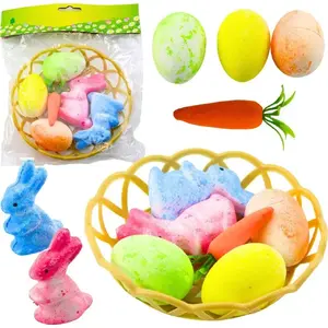 Easter Basket Decorations Lean set of 6 – bunnies, eggs, carrot ornaments