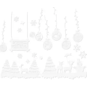 Window Christmas Sticker Decoration Ruhhy model 22253, reusable adhesive holiday window decal