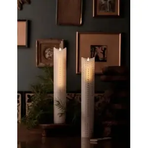 Elektriskā LED svece Multimix.pl Sirius Home 24004 — uz baterijām, augstums 290 mm, sudraba/balta