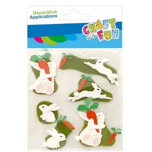 Craft with Fun felt rabbit ornament set, 6 pieces — decorative felt animal crafts