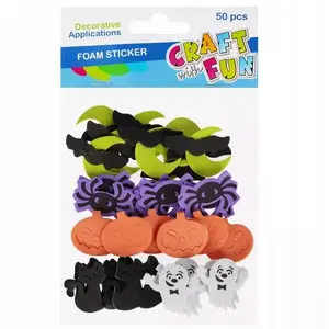 Craft with Fun EVA Foam Decorative Eyes Assortment, 50 pcs, mixed shapes and colors