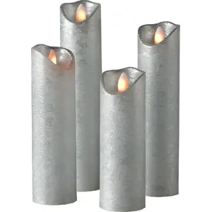 Decorative LED Candle Set SOMPEX Shine, set of 4, remote control, timer function, multi-LED