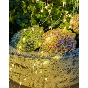 Light decoration chain Konstsmide Sirius Home Maggie — 125 LED bulbs, 3 m cable, 3.5 V DC, glass housings, clear light