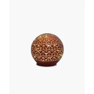 Декоративная светящаяся фигура Sirius Home 50280 — 10 LED ламп, тёплый белый, стеклянный корпус, Ø12 см, бордовая