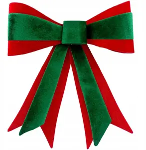 Decorative Christmas Velvet Bow Slowmoose 33 x 46 cm – holiday wreath and door ornament