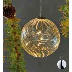 Декоративная светящаяся фигура Philips Sirius Home Wave Ball LED, 10 светодиодов, стекло, жёлтый свет, питание CR2032, Ø7,5 см