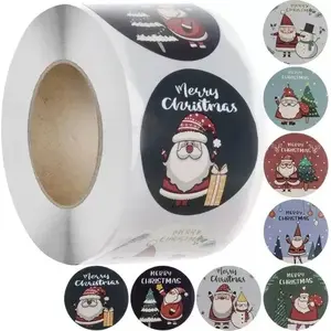 Christmas decoration Ruhhy holiday stickers — roll of 500 pieces, model 22328