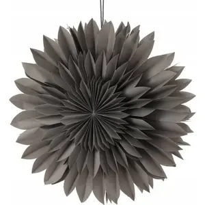 Paper hanging 3D decorative star 50 cm, Christmas decoration, grey