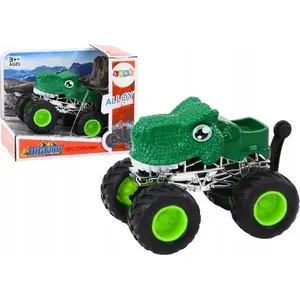 Toy Off‑Road Car LEANToys Autko Terenowe Dinozaur with Large Rubber Wheels, Green