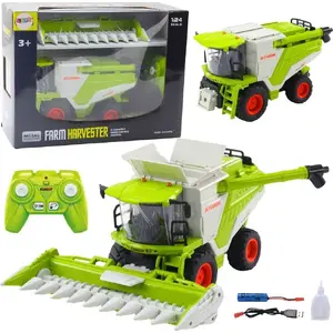 Combine harvester toy LEANToys model 21201 with detachable corn header, 2-in-1 remote-controlled 2.4 GHz