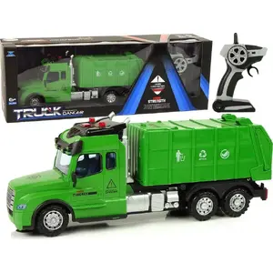 Remote-Controlled Garbage Truck LEAN Sport 9706 — 2.4G, Lights and Sounds, Green