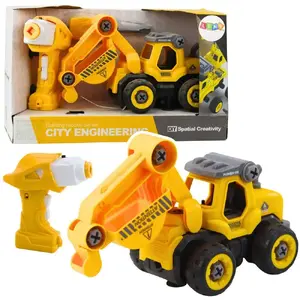 RC Screwdriver & Remotely Operated Turning Excavator 2-in-1, LEANToys (yellow)