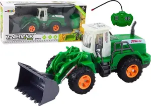 Remote-Controlled Excavator Loader LEANToys model 21054, green, remote-operated lifting arm