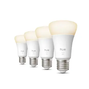 Philips Hue LED Smart Bulb Set, E27, 7W, Bluetooth and Zigbee, 4-Pack