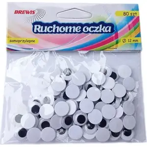 Pašlīmējošas kustīgas acis BREWIS RO8 80 gab. 12 mm – radošiem darbiem