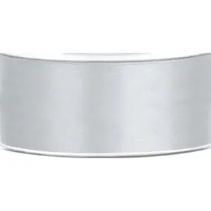 Сатиновая лента PartyDeco AB534TIT, серебристая, 25 мм × 25 м
