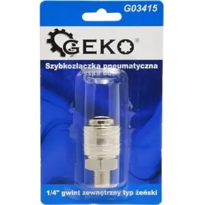 Пневматическая быстросъёмная муфты женская 1/4" внешняя резьба GEKO G03415 (блистер)