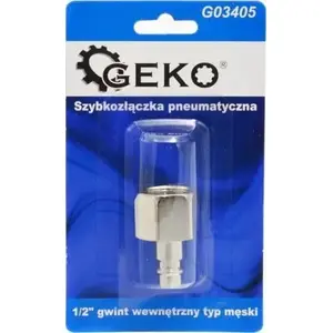 Pneumatic Quick Coupling Male 1/2" Thread GEKO G03405 — internal thread, blister pack