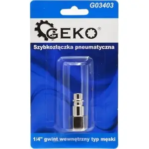 Pneumatic quick connector male GEKO G03403, 1/4" internal thread, blister pack