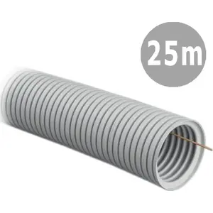 Kabeļu caurule Tadpol RK037 gofrēta elektroinstalācijas 40/32 mm gaismi pelēka ar vilkšanas auklu 25 m