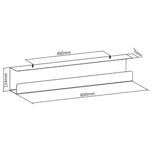 InLine kabeļu pārvaldības sistēma zem galda 23190W — tērauds, balta, 114×600×76 mm
