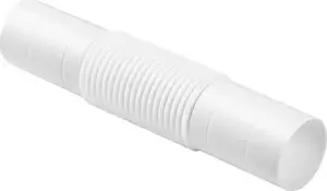 Electrical conduit connector STASIŃSKI ZCL-37 — flexible, angled or straight, white, for conduit joints (1 pc)