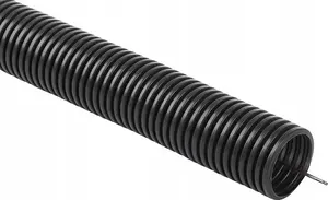 Elastīga gofrēta instalācijas caurule STASIŃSKI RKPVCNPUV 32/26 PVC UV, 25 m, 320N ar pilotvadu