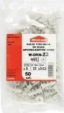 Plastic drywall anchor PGB W-DRN-23 for fastening in plasterboard panels, bag of 50 pieces