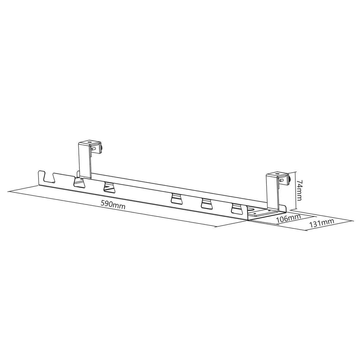 InLine kabeļu plaukts zemgalda 131×590×74 mm Photo 9