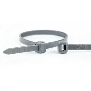 Releasable cable tie STABILUS 110226871, plastic grey, 370 mm × 4.8 mm, pack of 100