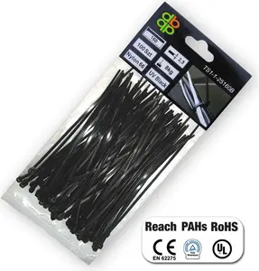 Kabeļu saite BRADAS TS1136300B, melna, 300 mm × 3.6 mm, 1 fiksators, 100 gab.