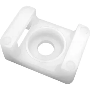 Cable saddle mount ORNO OR-AE-13235/100, screw-on cable tie saddle 16×11 mm, mounting hole 36 mm, white, 100 pcs